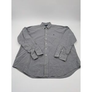 Vintage Polo Ralph Lauren Shirt Mens XL Black Check‎ Blake Fine Two Ply